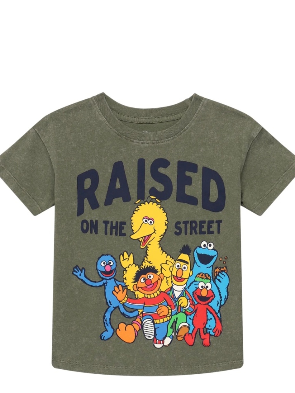Sesame Street Toddler Boys Raised On The Street Green Tee Shirt Size 5T NWT